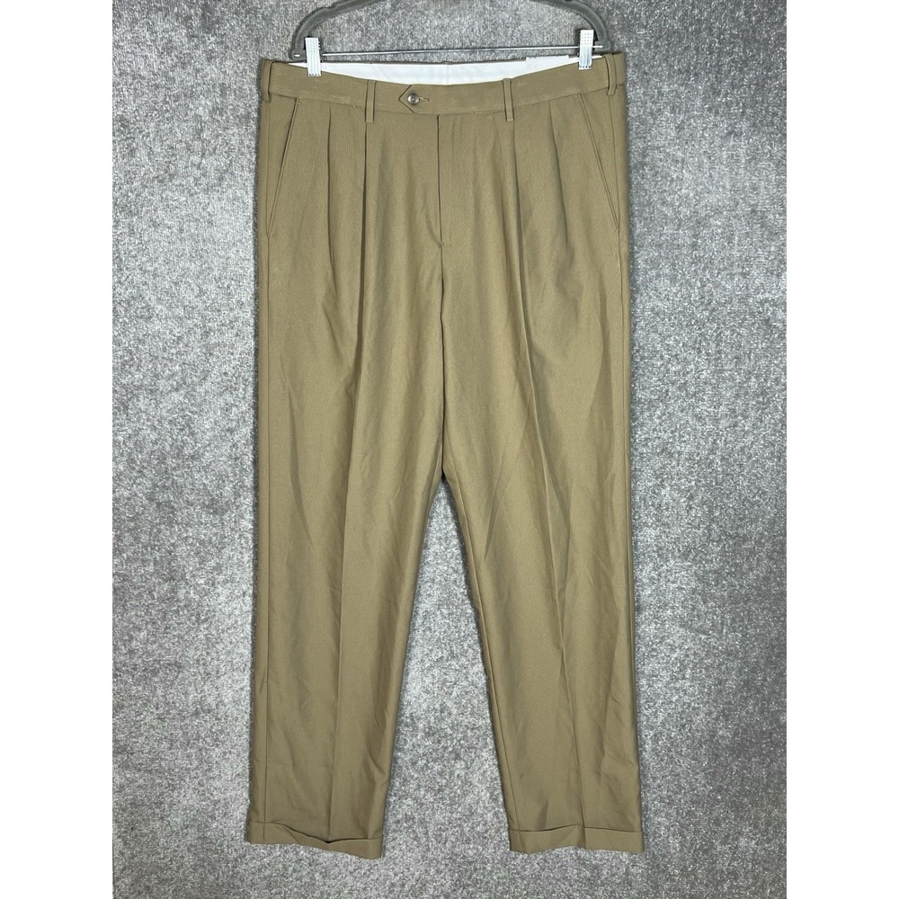 Croft Barrow Easy Care Classic Fit Double Pleated Dress Pants Mens Sz 38x36 New